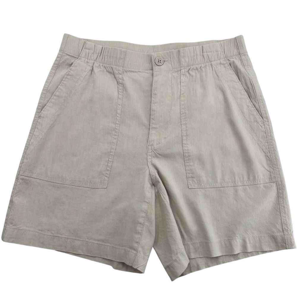 Land's End Linen Rayon High Rise Tan Shorts Sz. 10
